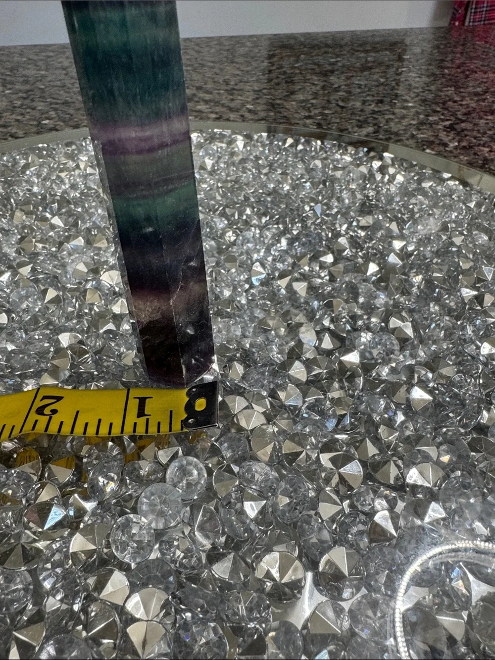 Multicolor Fluorite Tower Accent - Green, Purple & Cream